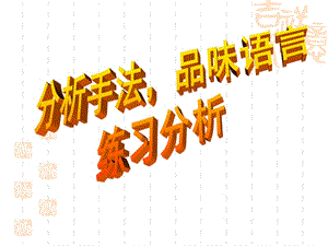 鉴赏语言技巧专题练习分析22.ppt