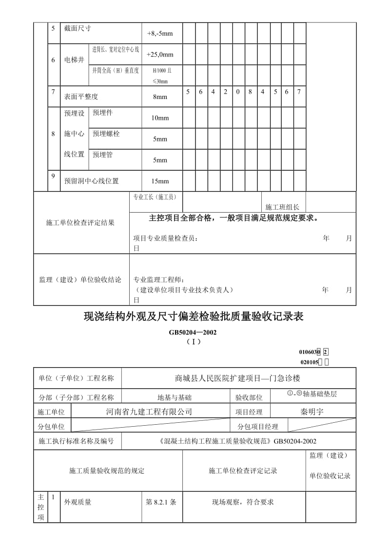 b现浇结构外观及尺寸三偏差检验批.doc_第2页