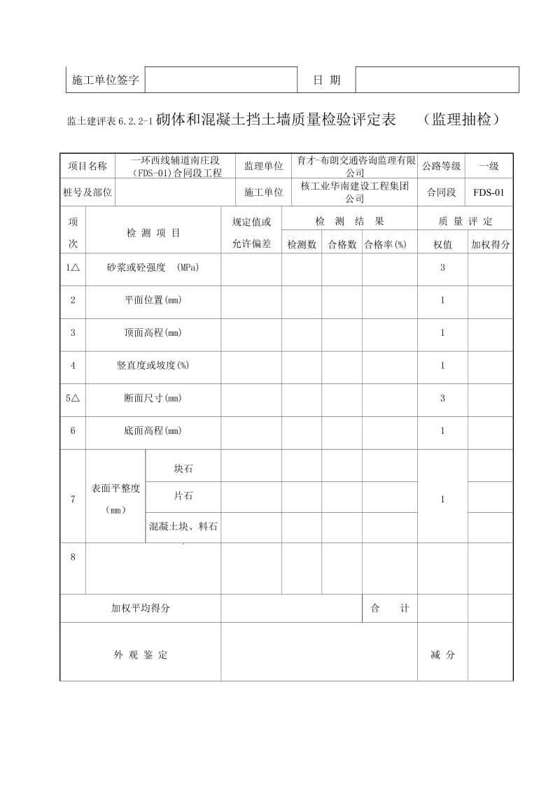 [策划书]砌体挡土墙(监理抽检).doc_第2页