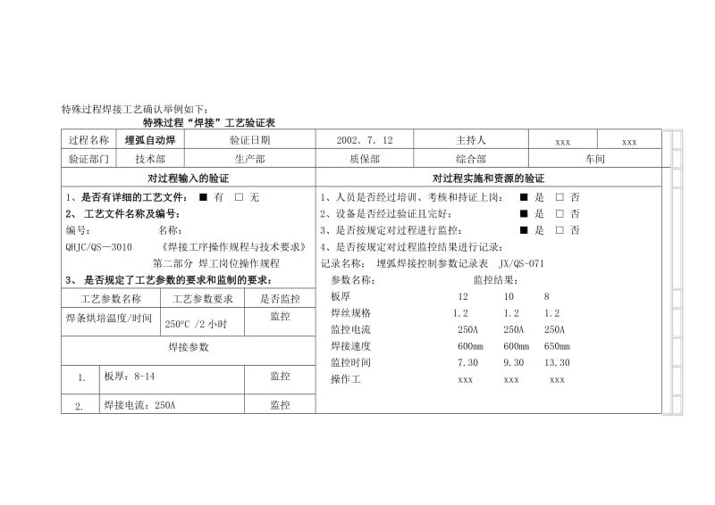 [指导]特殊过阳程焊接工艺确认举例如下.doc_第1页