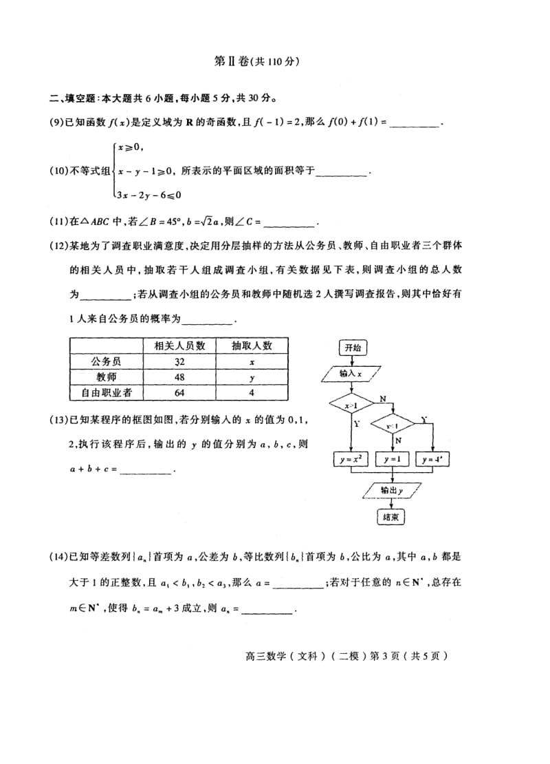 北京东城区学第二学期高三综合练习二文数.doc_第3页