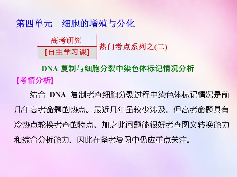 2016高考生物一轮复习 第四单元 细胞的增殖与分化热门考点系列之(二)课件 浙教版必修1.ppt_第1页