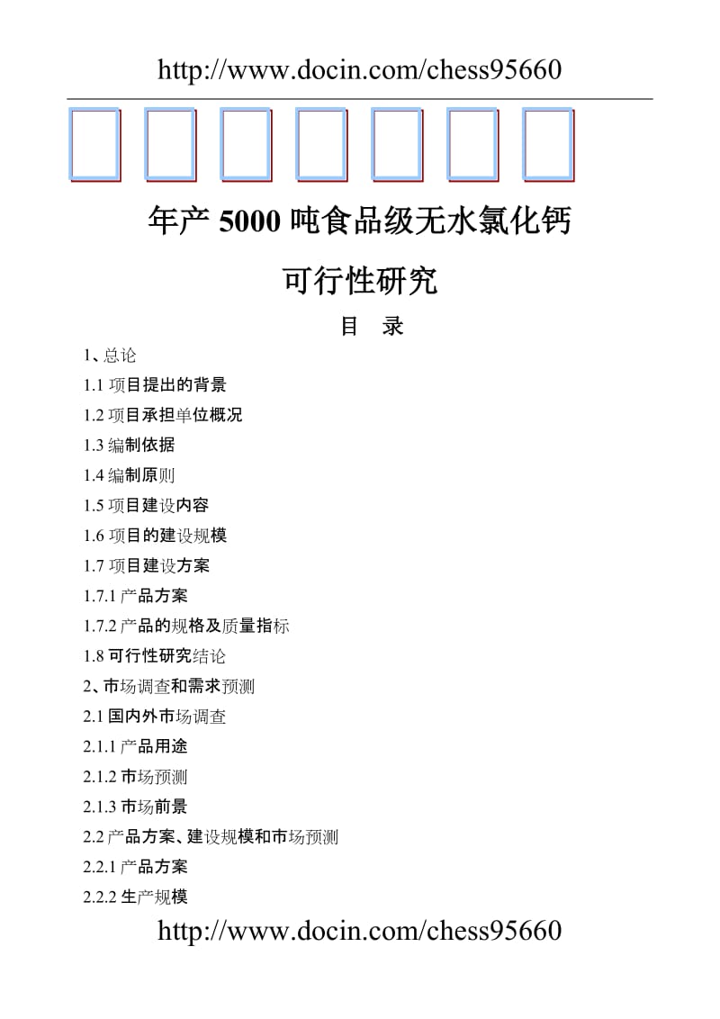 产5000吨食品级无水氯化钙盐酸石灰石可行性研究报告.doc_第1页