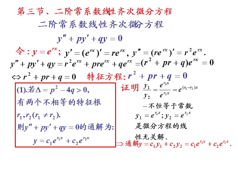 《高等数学教学课件》2011 第五、六节 常系数线性微分方程.ppt_第1页