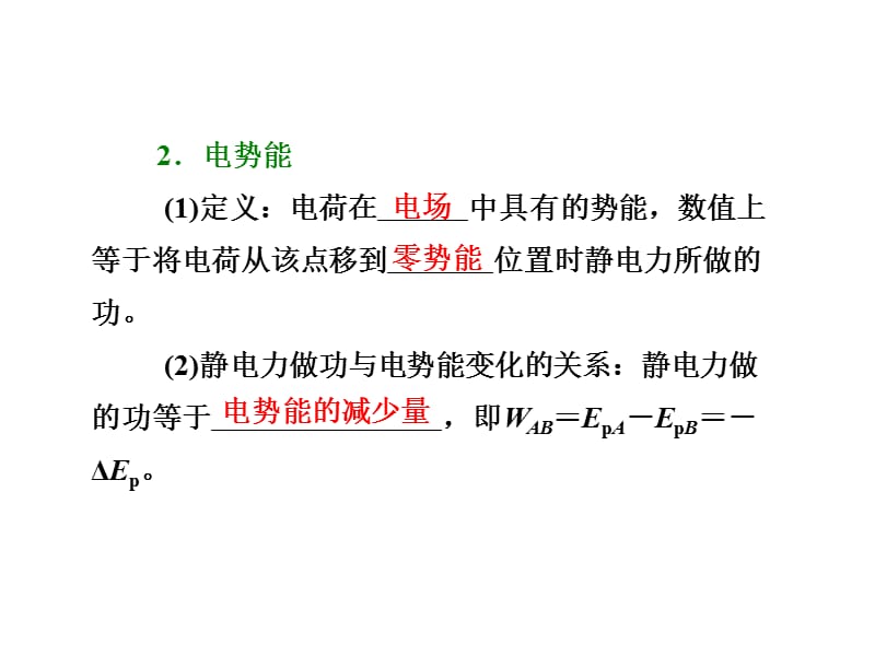 《三维设计》2014新课标高考物理一轮总复习课件 第六章 静电场第2单元 电场能的性质(56张ppt).ppt_第3页