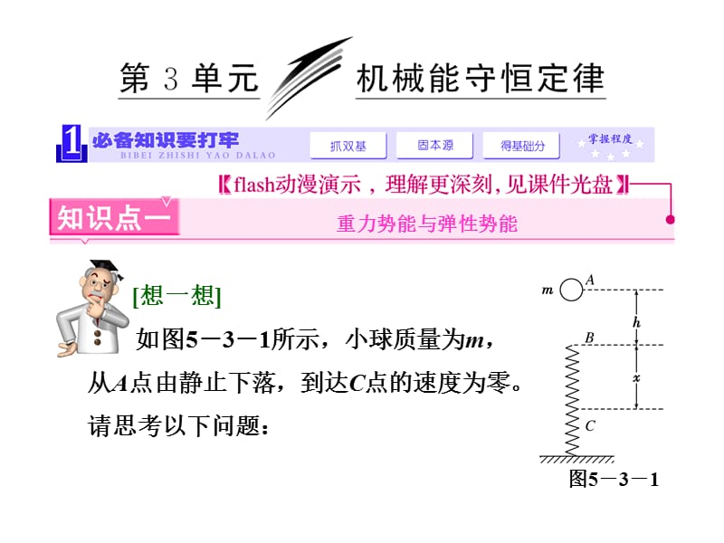 《三维设计》2014新课标高考物理一轮总复习课件 第五章第3单元 机械能守恒定律(65张ppt).ppt_第1页