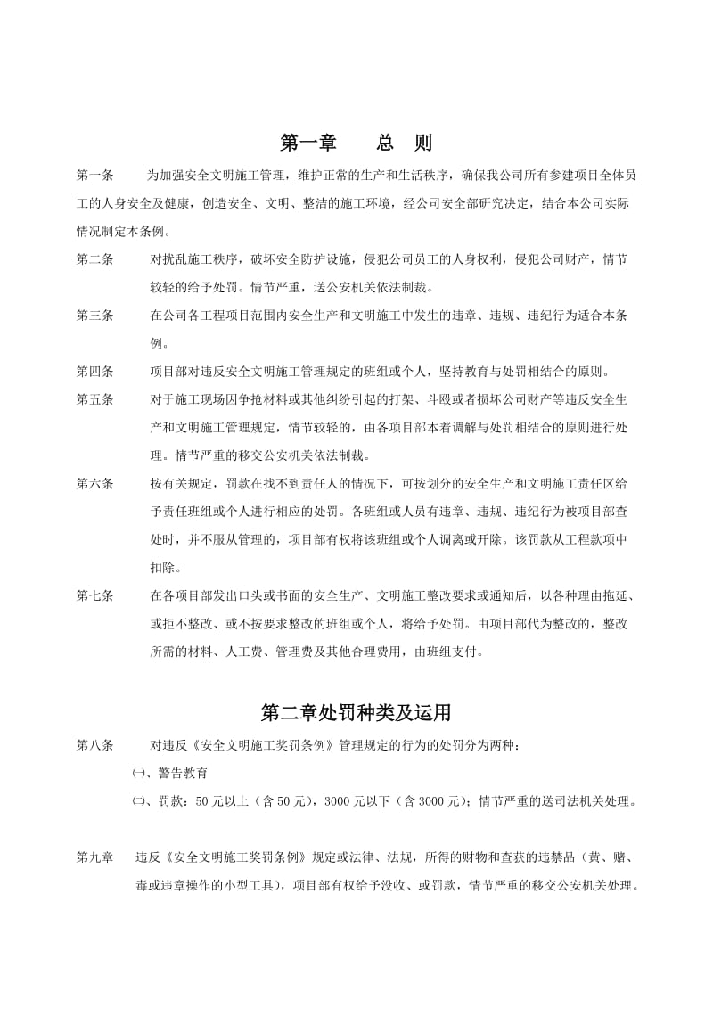 安全文明的施工奖罚条例.doc_第2页