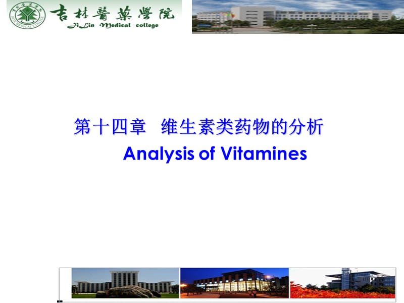 第十四部分维生素类药物的分析AnalysisofVitamines教学课件.ppt_第1页