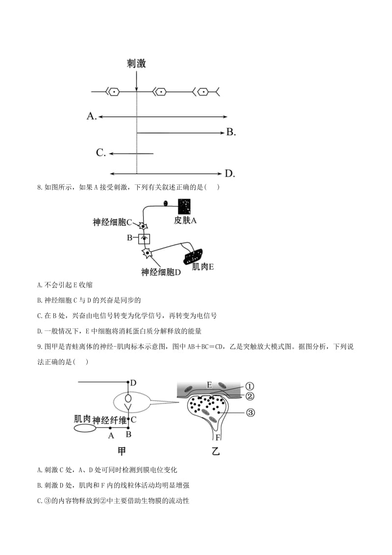 高中生物 3.1.3.1、2神经冲动的产生和传导 反射活动的基本原理课时提能演练 中图版必修3.doc_第3页