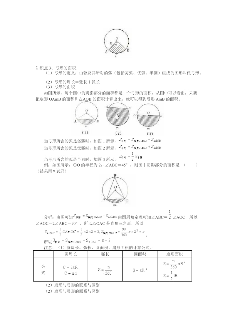 弧长的公式、扇形面积公式、圆锥、圆柱、弓形面公式及其应用、四棱台体积公式.doc_第2页