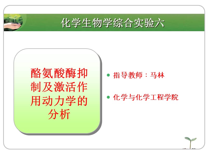 酪氨酸酶抑制及激活作用动力学的分析.ppt_第1页