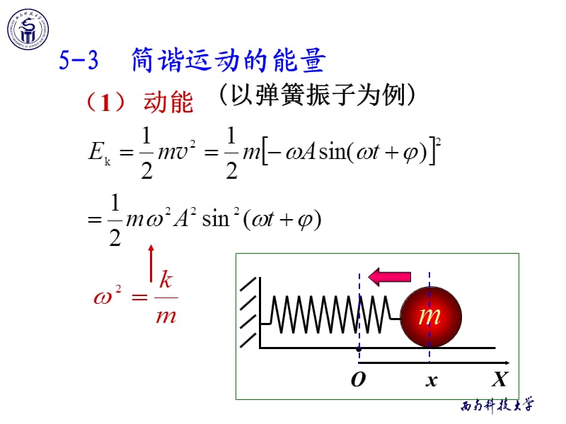 《物理学教学课件》5-3 简谐运动能量.ppt_第1页