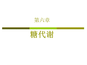 生物化学糖代谢PPT课件.ppt