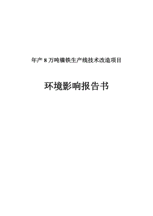 建德市新安江镍合金有限公司产8万吨镍铁生产线技术改造项目环境影响报告.doc