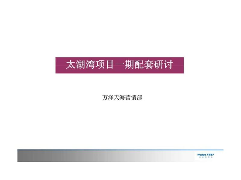 万泽太湖湾商业地产项目一期配套规划方案.ppt_第1页