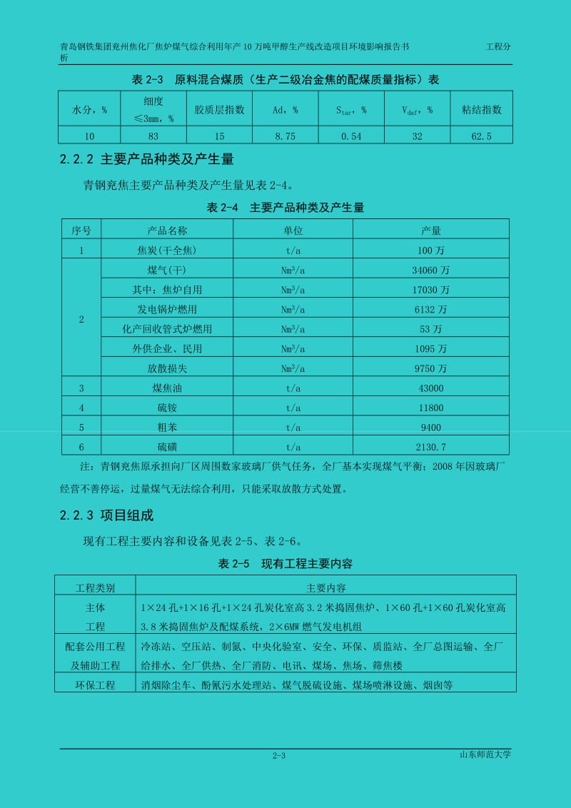 焦化厂焦炉煤气综合利用产10万吨甲醇生产线改造项目环境影响报告.doc_第3页