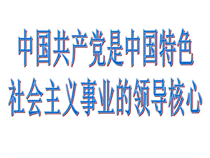 高三政治中国共产党是中国特色社会主义事业的领导核心ppt.ppt