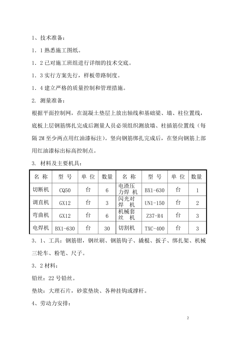 1 、2 、3 地坑及A-D跨设备基础钢筋施工方案1.doc_第2页