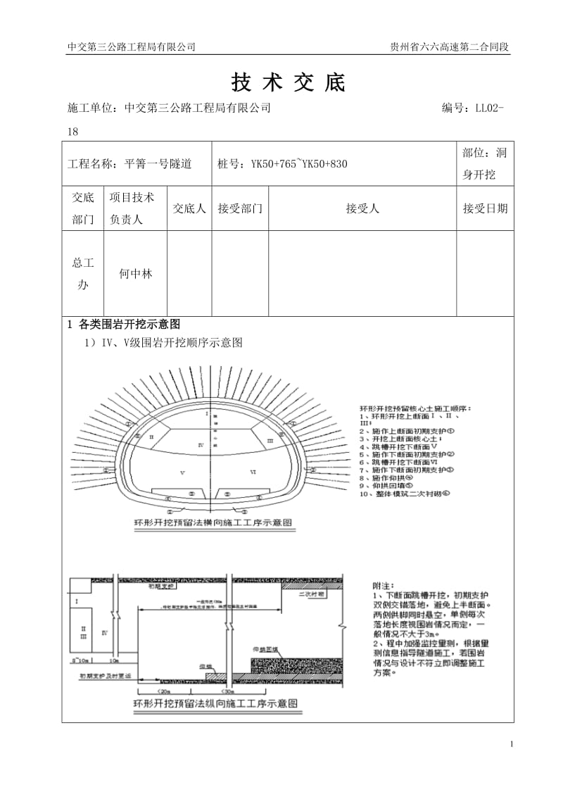 18、平箐一号隧道洞身开挖首件总结.doc_第1页