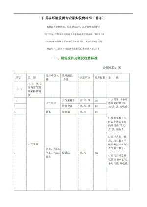 江苏省环境监测专业服务收费标准(修订).doc