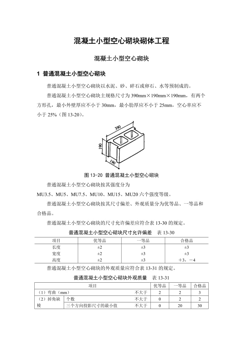 混凝土小型空心砌块砌体工程.doc_第1页