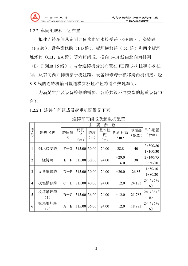 某公司板坯连铸工程施工组织设计方案.doc_第2页