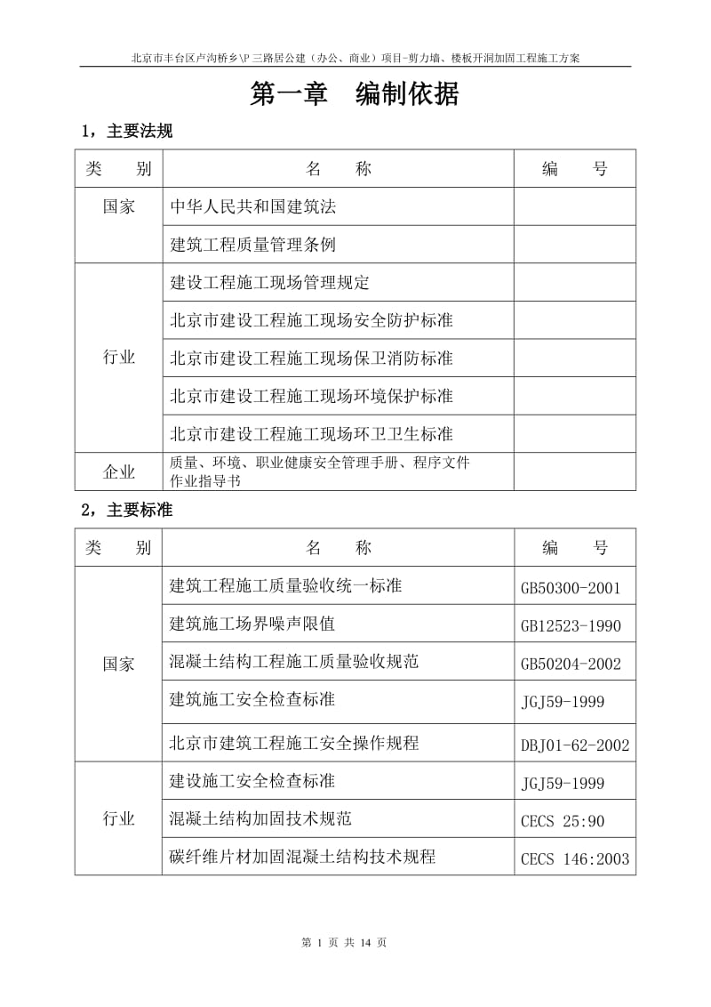 施工方案-开洞加固.doc_第1页