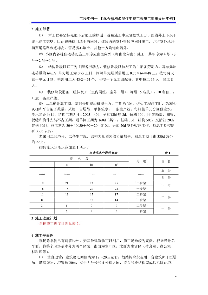 实例一混合结构刚性基础多层住宅搂工程施工组织设计实例.doc_第2页