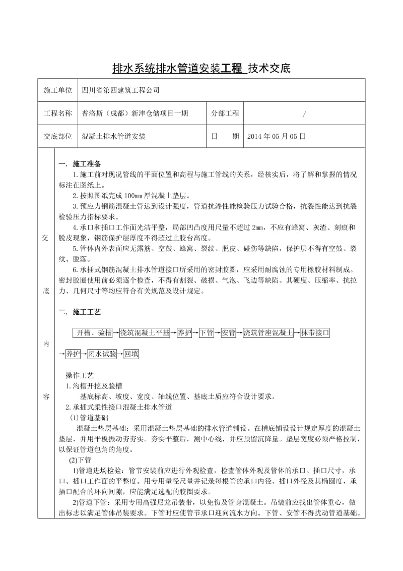 混凝土管道_施工技术交底.doc_第1页