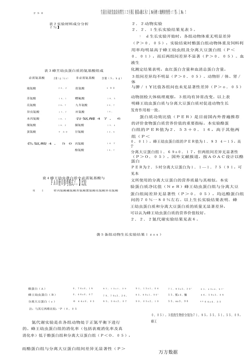 蜂王幼虫干粉蛋白质的生物利用率和营养食效研究.doc_第3页