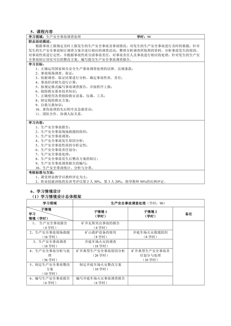 生产安全事故调查处理课程标准安全标准.doc_第2页