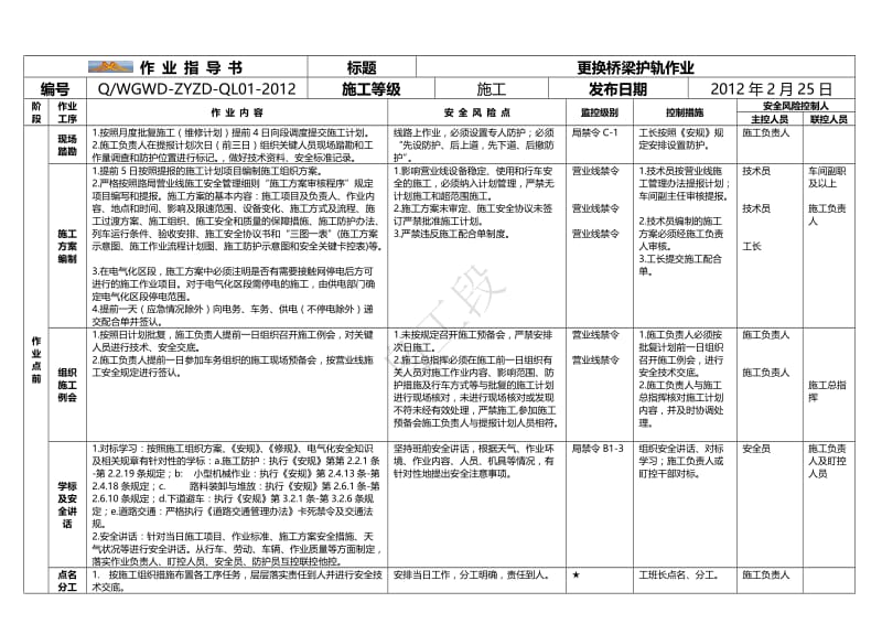 桥梁01-更换桥梁护轨作业指导书.doc_第1页