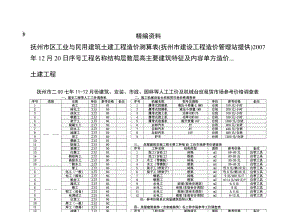 抚州市区工业与民用建筑土建工程造价测算表.doc