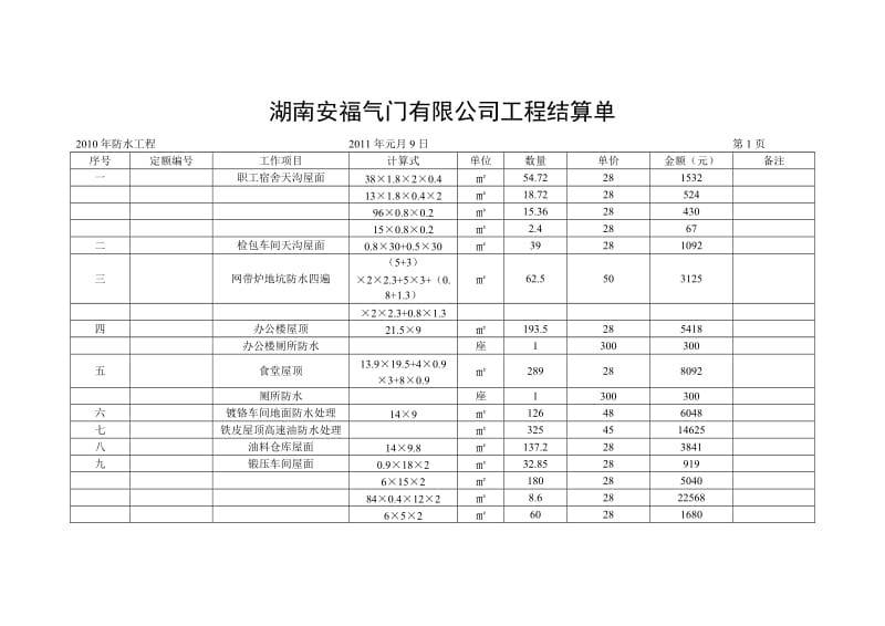 g2010年防水工程结算单.doc_第2页