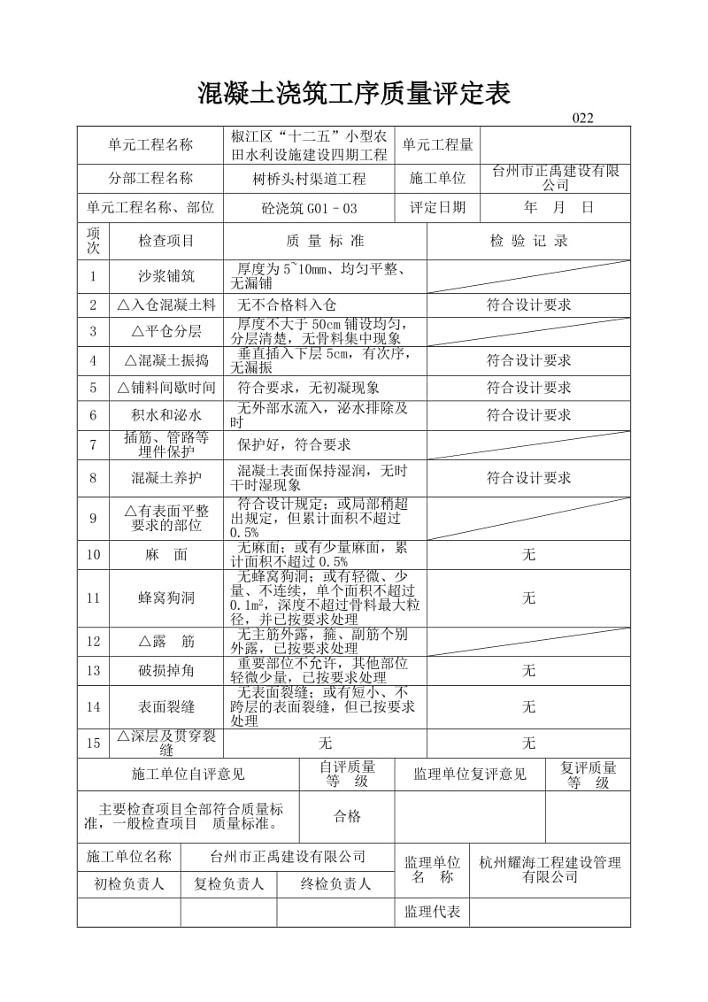 混凝土浇筑工序质量评定表.doc_第3页