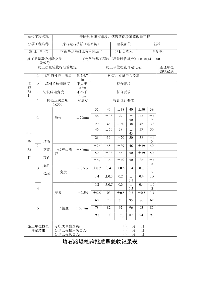 e路基施工抛石挤淤检验批质量验收记录表.doc_第3页