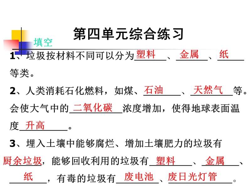 教科版小学科学六年级下册第四单元综合练习课件[1].ppt_第1页