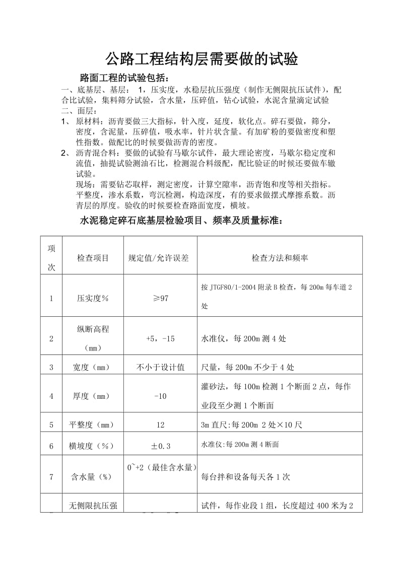 公路工程结构层要做的试验.doc_第1页