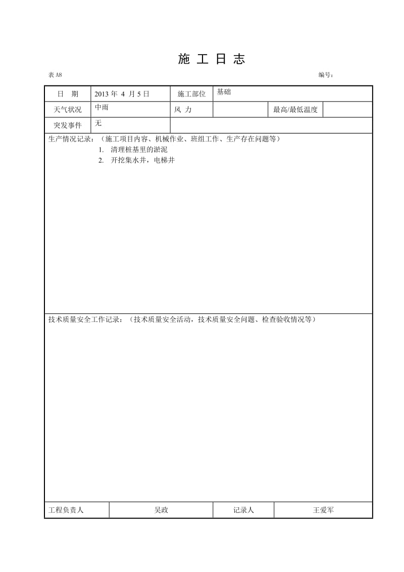 u施工日志空白表格.doc_第2页