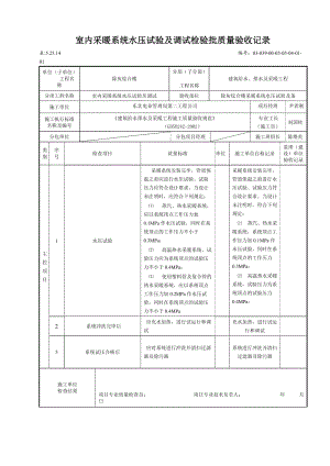 表5.25.14 室内采暖系统水压试验及调试检验批质量验收记录.doc