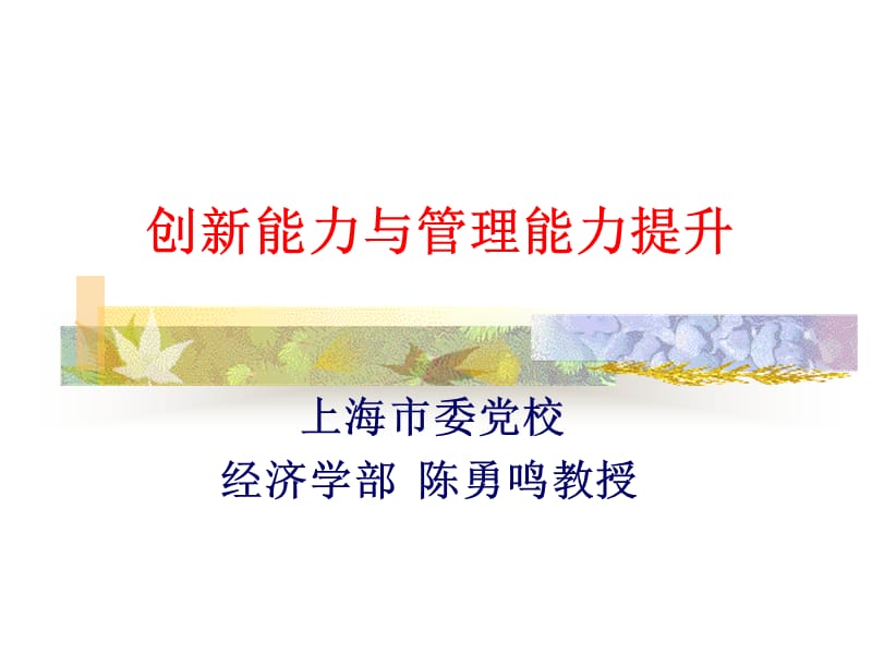 创新能力与管理能力提升.ppt_第1页