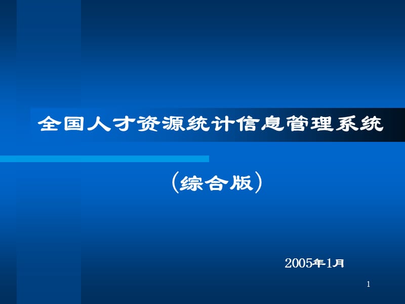 全国人才资源统计信息管理系统(综合版).ppt_第1页