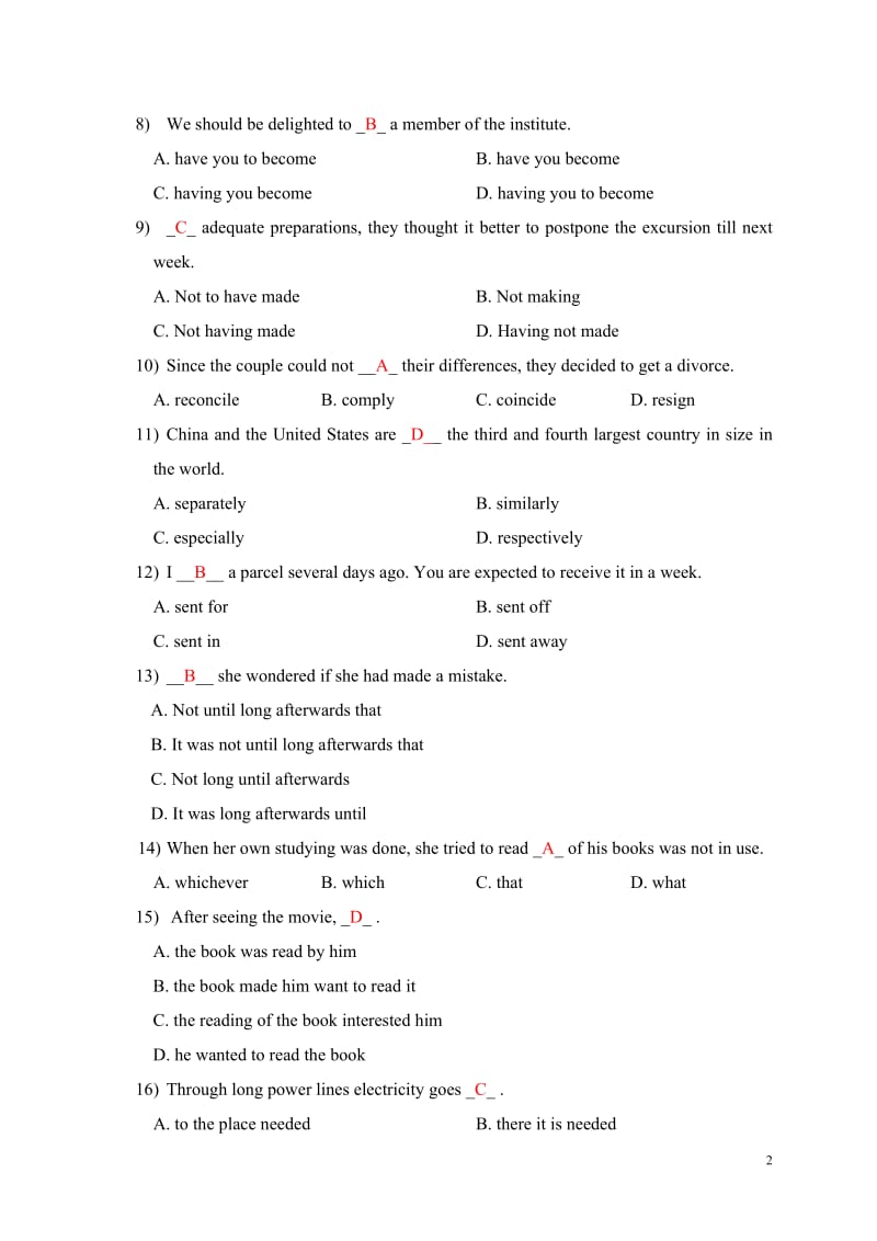 成人学位英语考试模拟试卷.doc_第2页