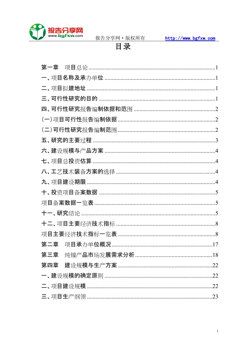 纯镍产品项目可行性研究报告.doc_第2页