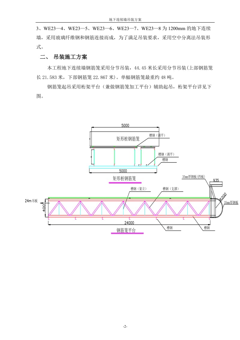 工艺工法QC地下连续墙钢筋笼吊装施工技术交底(节点详图).doc_第2页