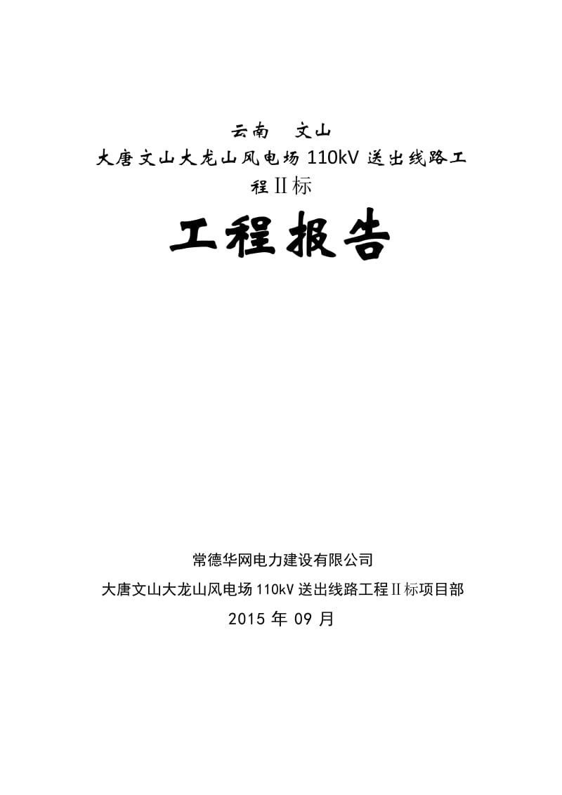 大唐文山大龙山风电场110kV送出线路报告.doc_第1页