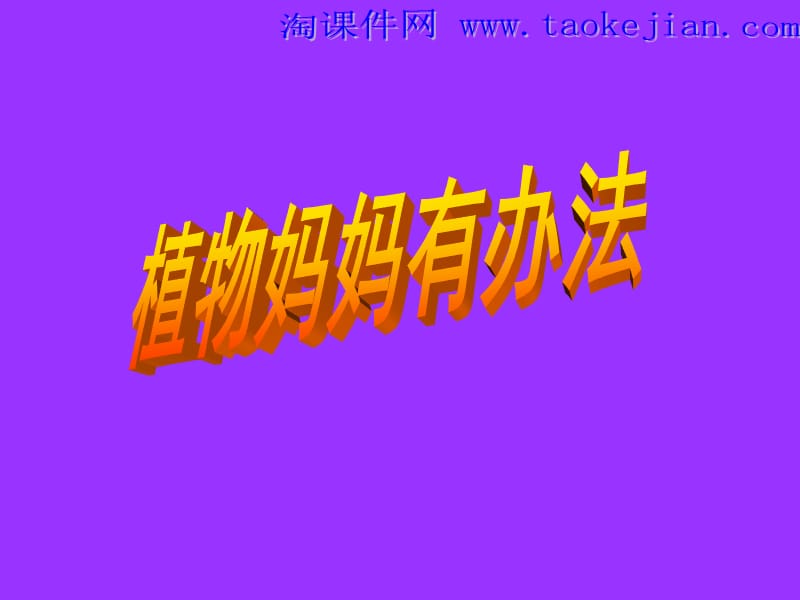 3、《植物妈妈有办法》.ppt_第1页