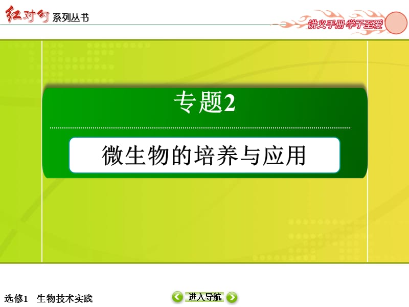 【红对勾】2015高考生物（人教版）一轮课件：选修1 专题2　微生物的培养与应用（ 2014高考）.ppt_第2页