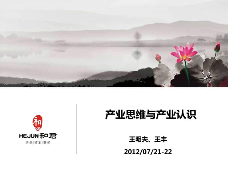 王明夫王丰产业思维与产业认识 (上篇).ppt_第1页