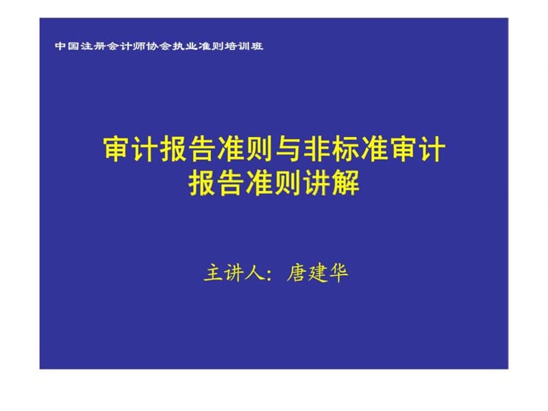 审计报告准则与非标准审计报告准则讲解.ppt_第1页